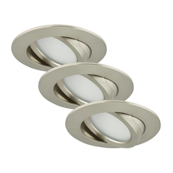 Briloner Set de 3 spots encastrés LED Bert, nickel mat Briloner