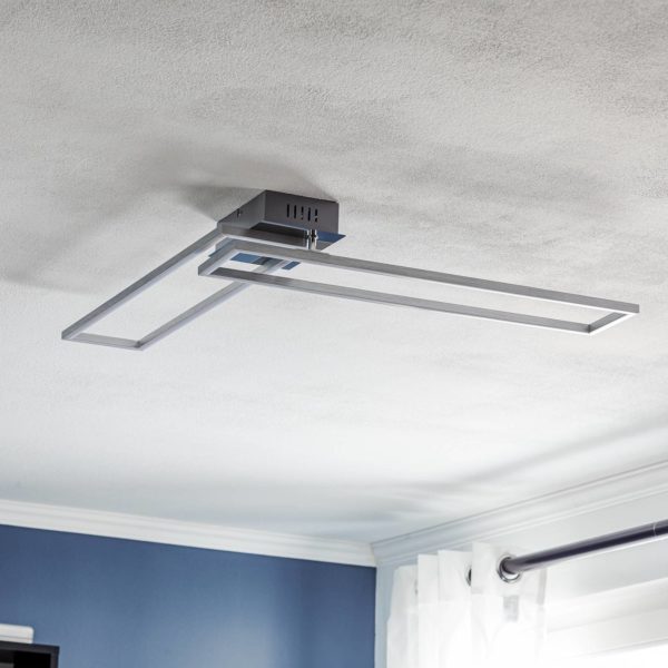 Briloner Plafonnier Frame WiFi CCT, télécommande, aluminium Briloner