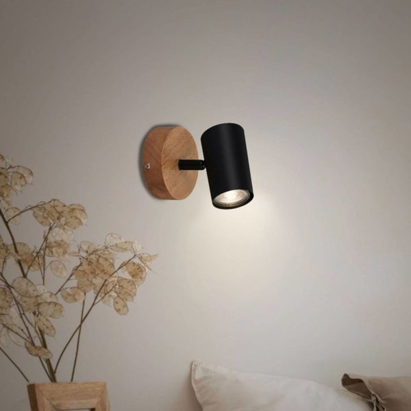 Briloner Spot mural Muritz, base en bois Briloner