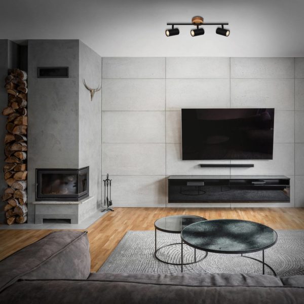 Briloner Wood & Style 2920 spot pour plafond à 3 lampes Briloner
