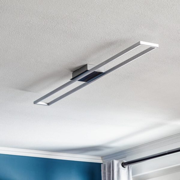 Briloner Plafonnier Frame, dim 3 niveaux, alu, 110×12 cm Briloner