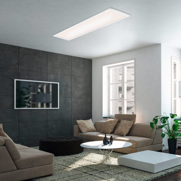 Briloner Panneau LED Simple, blanc, ultraplat, 100×25 cm Briloner
