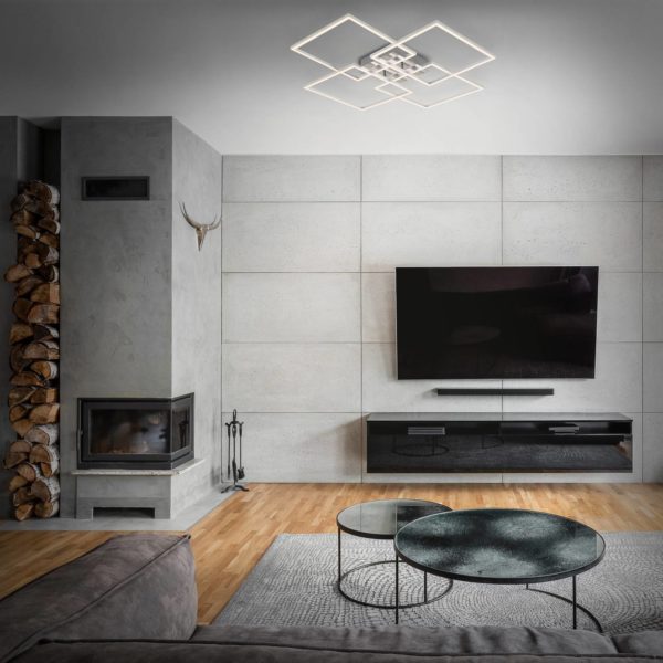 Briloner Plafonnier LED Frames, 4 carrés, pivotant Briloner