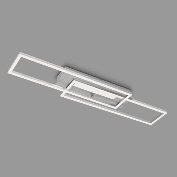 Briloner Plafonnier LED Frame Mid, 3 000 K, aluminium Briloner