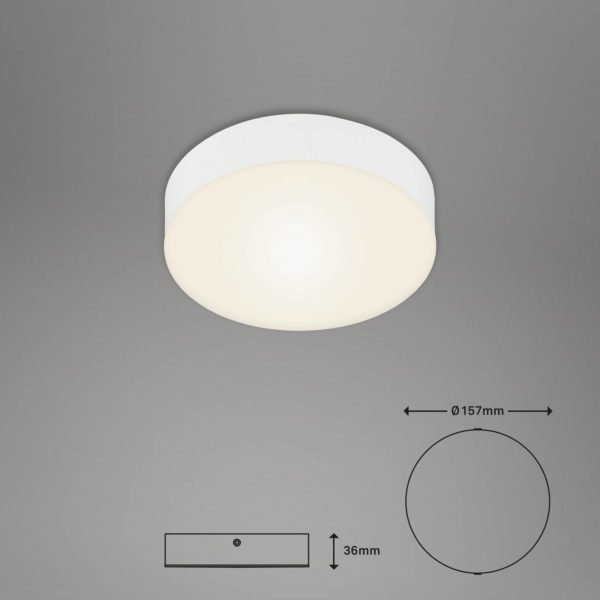 Briloner Plafonnier LED Flame, Ø 15,7 cm, blanc Briloner