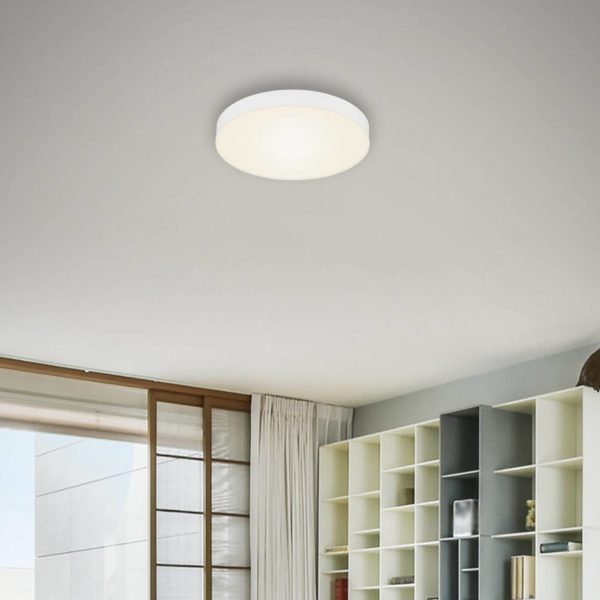 Briloner Plafonnier LED Flame, Ø 21,2 cm, blanc Briloner