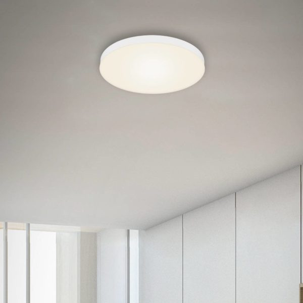 Briloner Plafonnier LED Flame, Ø 28,7 cm, blanc Briloner
