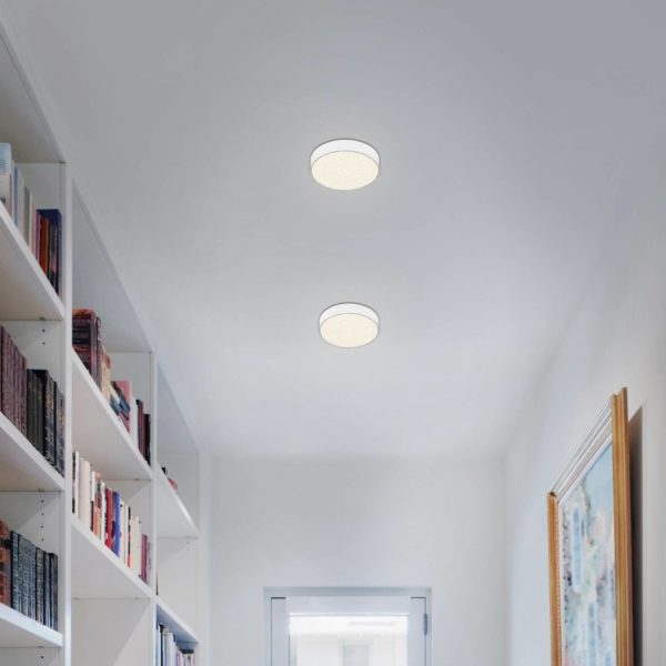 Briloner Plafonnier LED Flame Star, Ø 15,7 cm, blanc Briloner