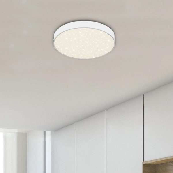 Briloner Plafonnier LED Flame Star, Ø 21,2 cm, blanc Briloner