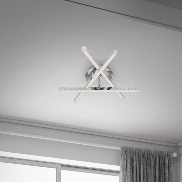 Briloner Plafonnier Rey effet scintillant, 3 lampes, chromé Briloner