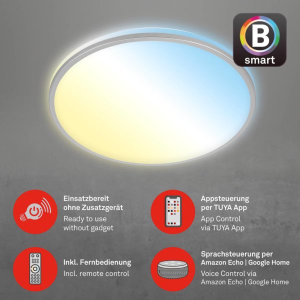 Briloner Plafonnier LED Ivy S, intensité variable, CCT, Ø 49 cm Briloner
