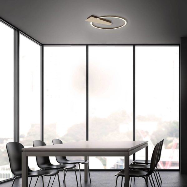 Briloner Plafonnier LED Nico, 3 000 K, rond, doré Briloner