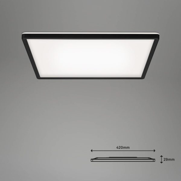 Briloner Plafonnier LED Slim smart noir à intensité variable CCT 42x42cm Briloner