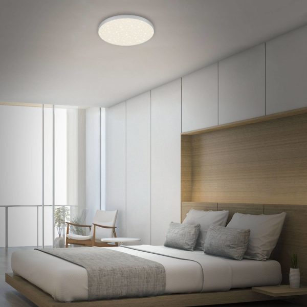 Briloner Plafonnier LED Flame Star, 840, Ø38,7 cm, argenté Briloner