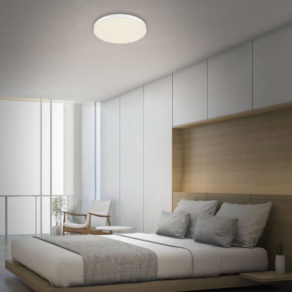 Briloner Plafonnier LED Flame Star, 840, Ø38,7 cm, blanc Briloner