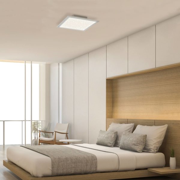 Briloner Panneau LED Pallas, blanc, intensité variable, CCT, 45x45cm Briloner