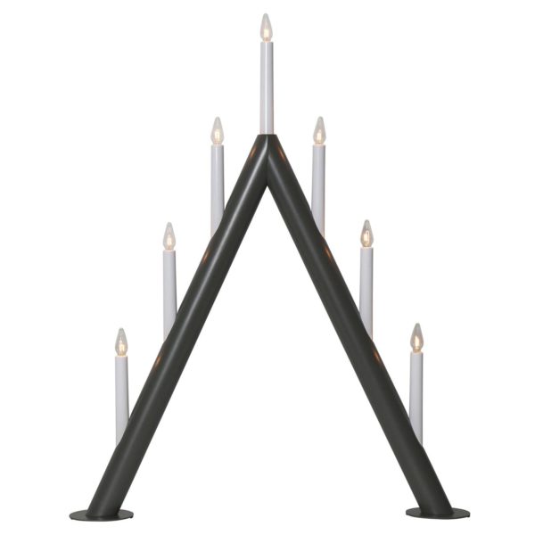 STAR TRADING Chandelier Circum, pointe, 7 lampes, gris foncé STAR TRADING