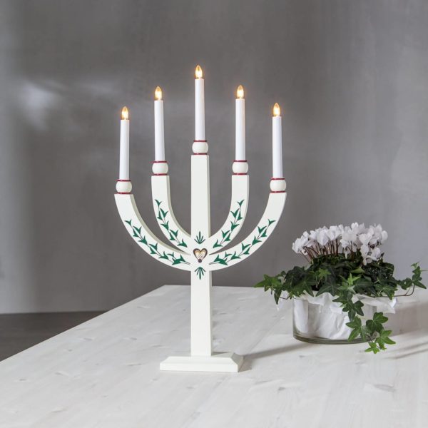 STAR TRADING Chandelier Elias Tradition à 5 lampes blanc STAR TRADING