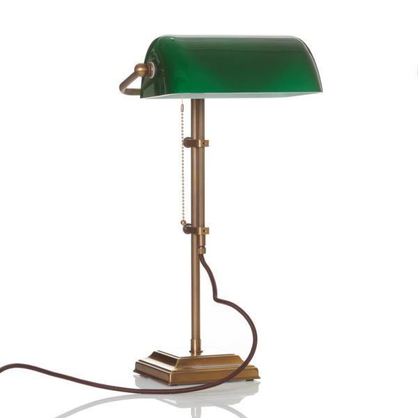Berliner Messinglampen Véritable lampe de banquier TULSI Berliner Messinglampen