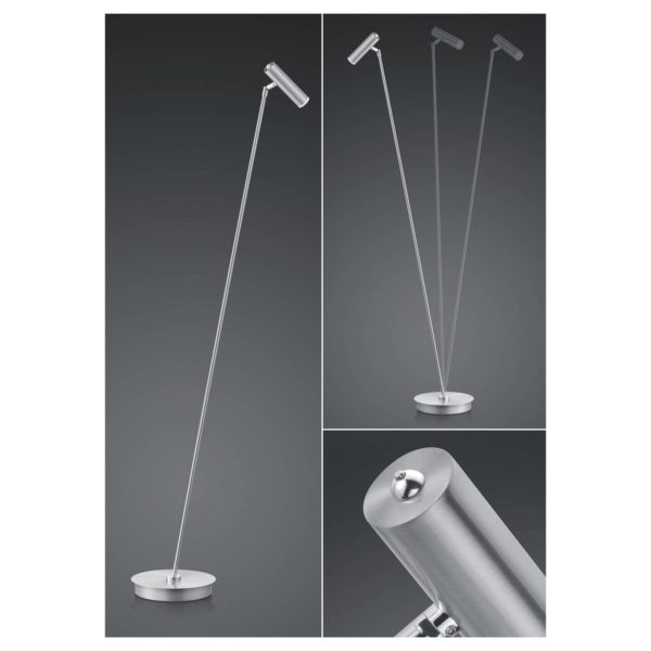 HELL Lampadaire LED Tom, dimmable, nickel HELL