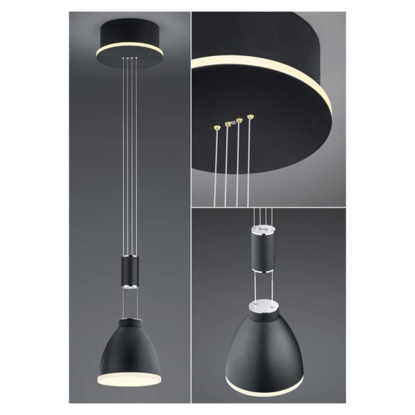 HELL Suspension LED Leni, à 1 lampe, noire HELL