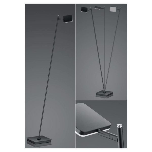 HELL Lampadaire LED Tim, CCT, noir HELL