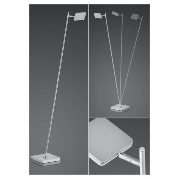 HELL Lampadaire LED Tim, CCT, gris clair HELL