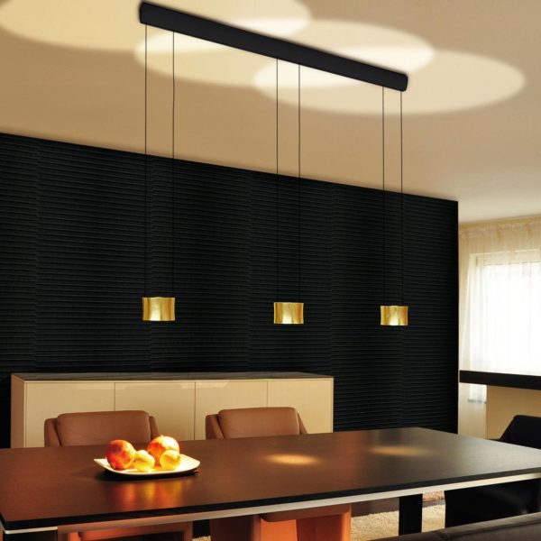 BANKAMP Impulse suspension LED à 3 lampes dorée BANKAMP