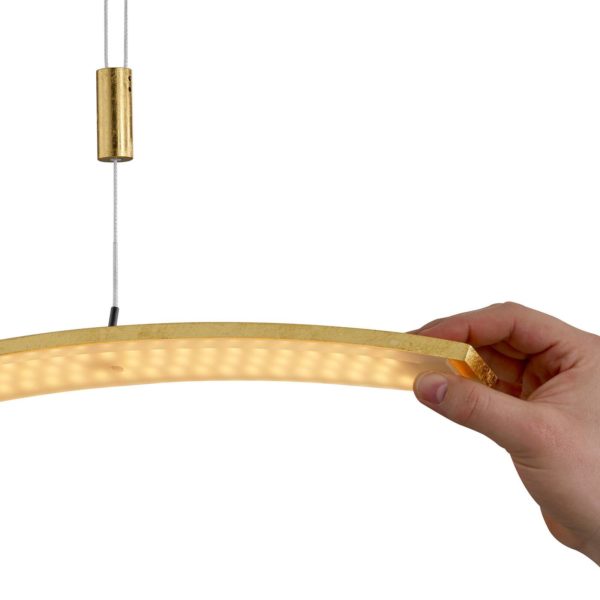 BANKAMP Wave II suspension LED ZigBee, dorée BANKAMP