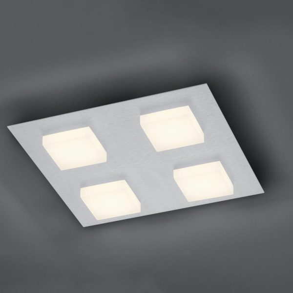 BANKAMP Luno plafonnier LED 4 lampes argenté BANKAMP
