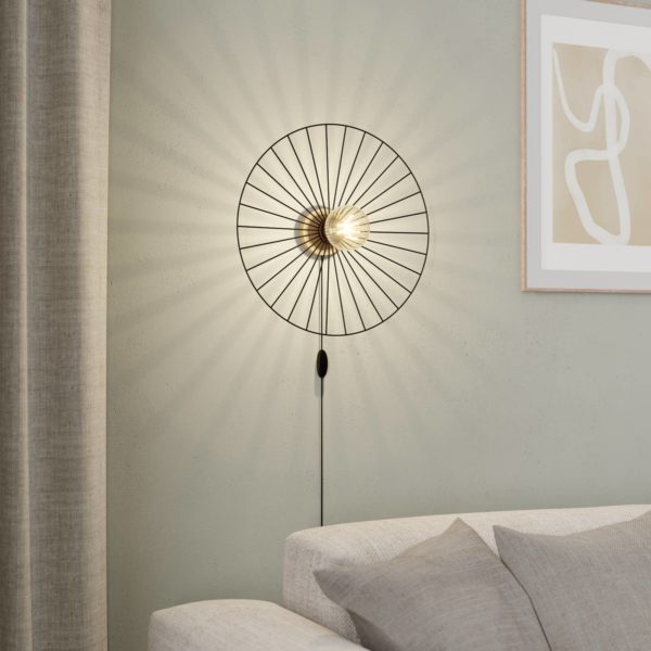 Envostar Yahel applique murale, chêne/noir, Ø 45cm Envostar