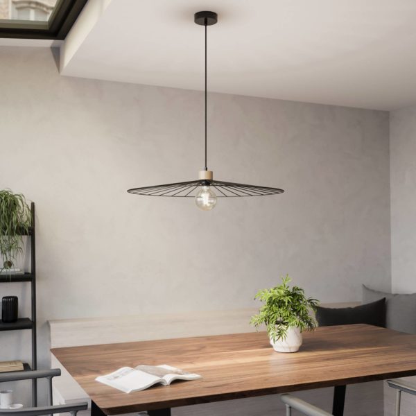 Envostar Yahel suspension, chêne/noir, Ø 65cm Envostar