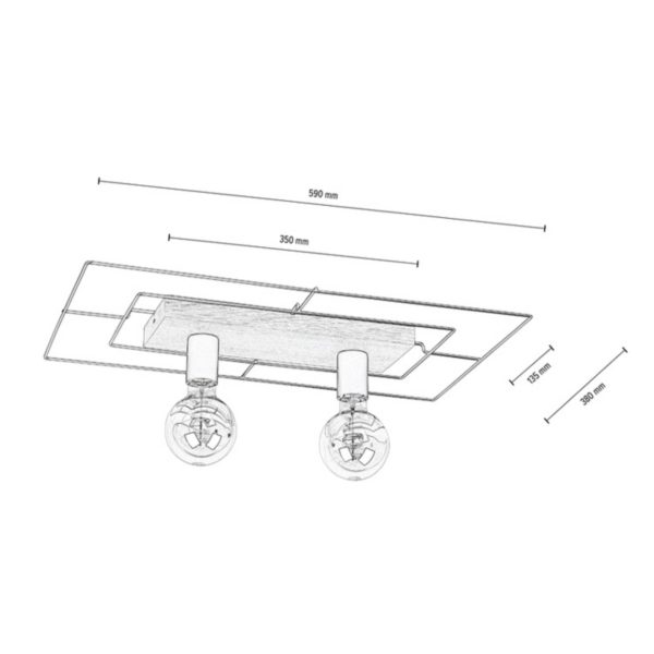 Envostar Bridge plafonnier, 2fl, rectangulaire Envostar