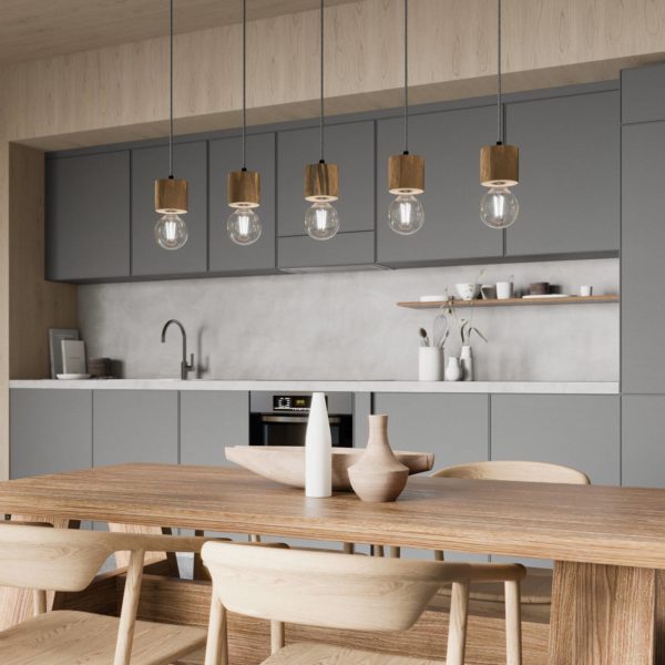 Envostar Terra suspension, pin foncé, 5 lampes Envostar