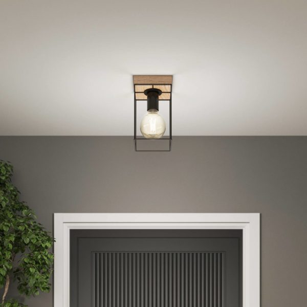 Envostar Gretter plafonnier, métal/chêne, 1 lampe Envostar