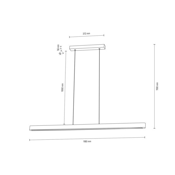 Envostar Lineo LED Suspension pin gris 118cm Envostar
