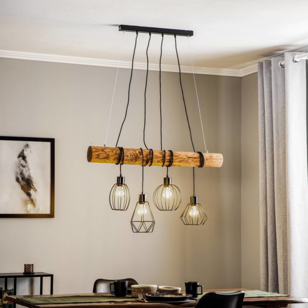 Envostar Various suspension, 4 lampes pin naturel Envostar