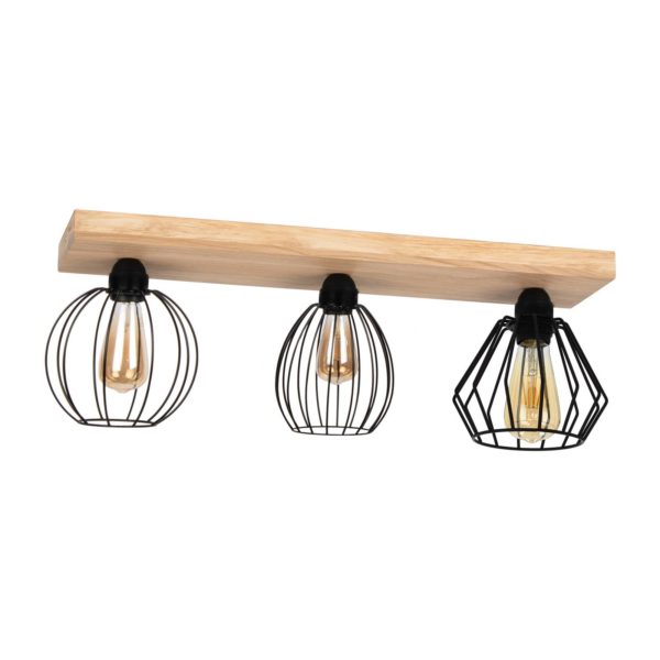 Envostar Various plafonnier 3 lampes, pin naturel Envostar