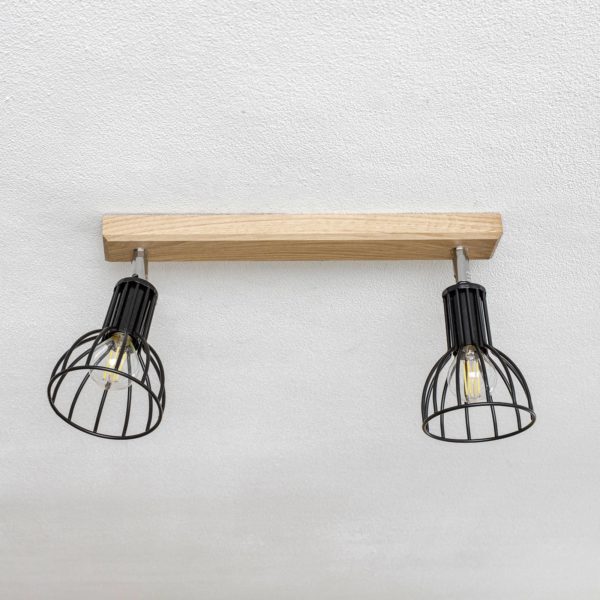 Envostar Aria plafonnier chêne huilé, 2 lampes Envostar