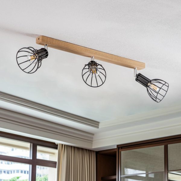 Envostar Aria plafonnier chêne huilé, 3 lampes Envostar