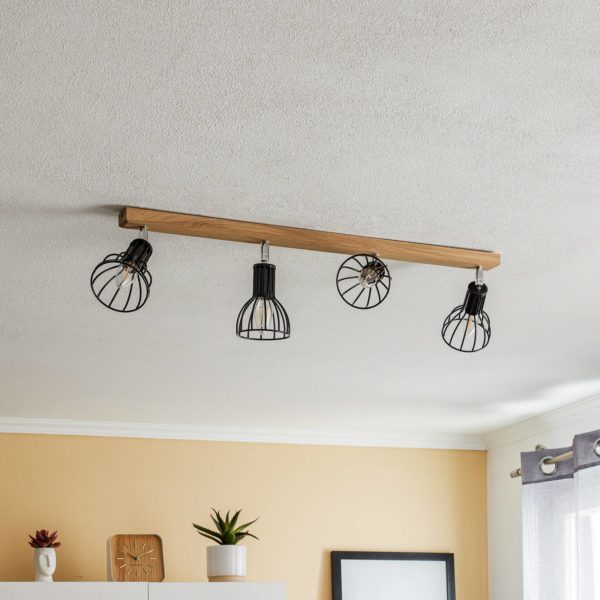 Envostar Aria plafonnier chêne huilé, 4 lampes Envostar