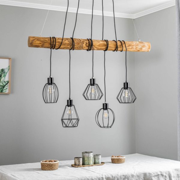 Envostar Various suspension, 5 lampes pin naturel Envostar