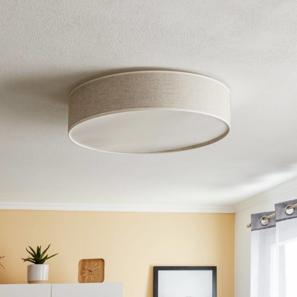 BRITOP Plafonnier Canvas, beige, Ø 58cm BRITOP
