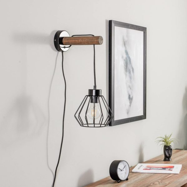 Envostar Urs applique murale en forme de cage, pin noyer Envostar