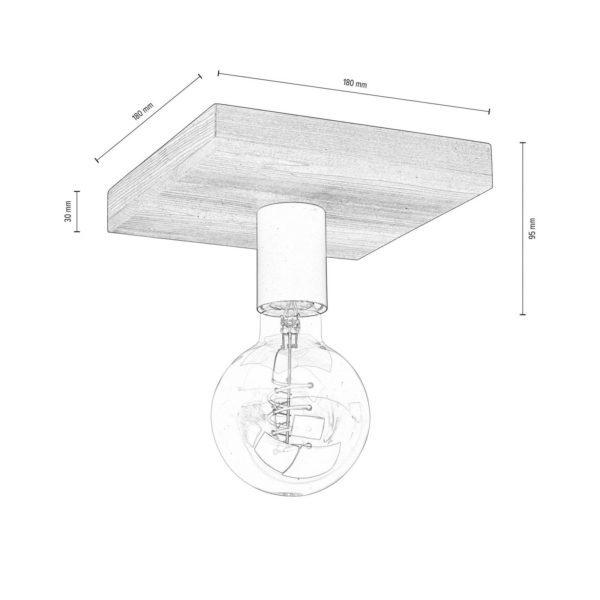 Envostar Lobo plafonnier à 1 lampe pin gris Envostar