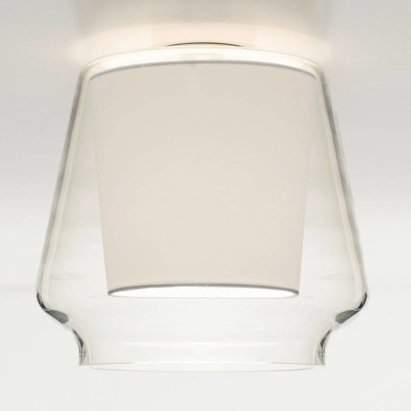Casablanca Aleve plafonnier, transparent, blanc Casablanca