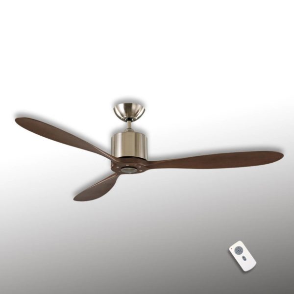 CasaFan Ventilateur de plafond Aeroplan Eco, chromé, noyer CASAFAN