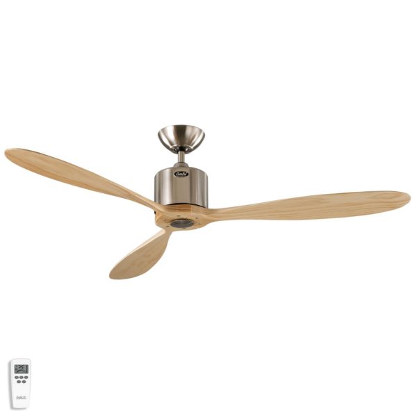 CasaFan Ventilateur de plafond Aeroplan Eco, chromé, bois CASAFAN