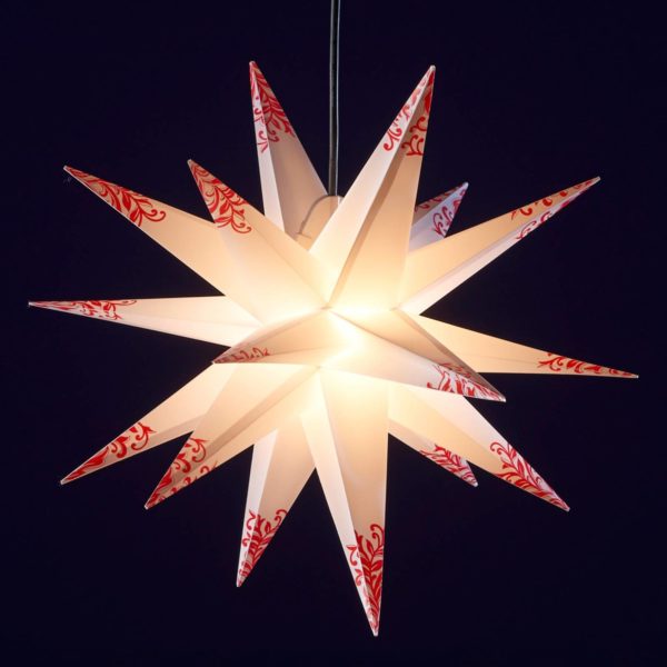 STERNTALER Étoile d’extérieur – 18 branches bl./rge Sterntaler