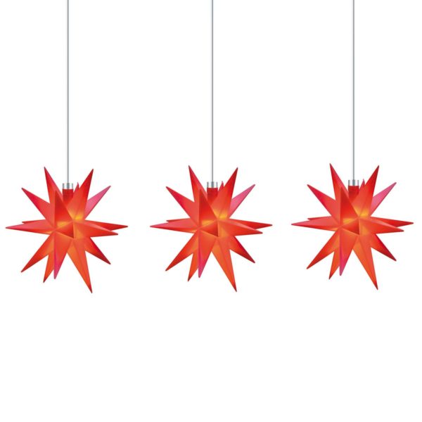 STERNTALER Guirlande Étoile 18 branches, 3 lampes, rouge Sterntaler